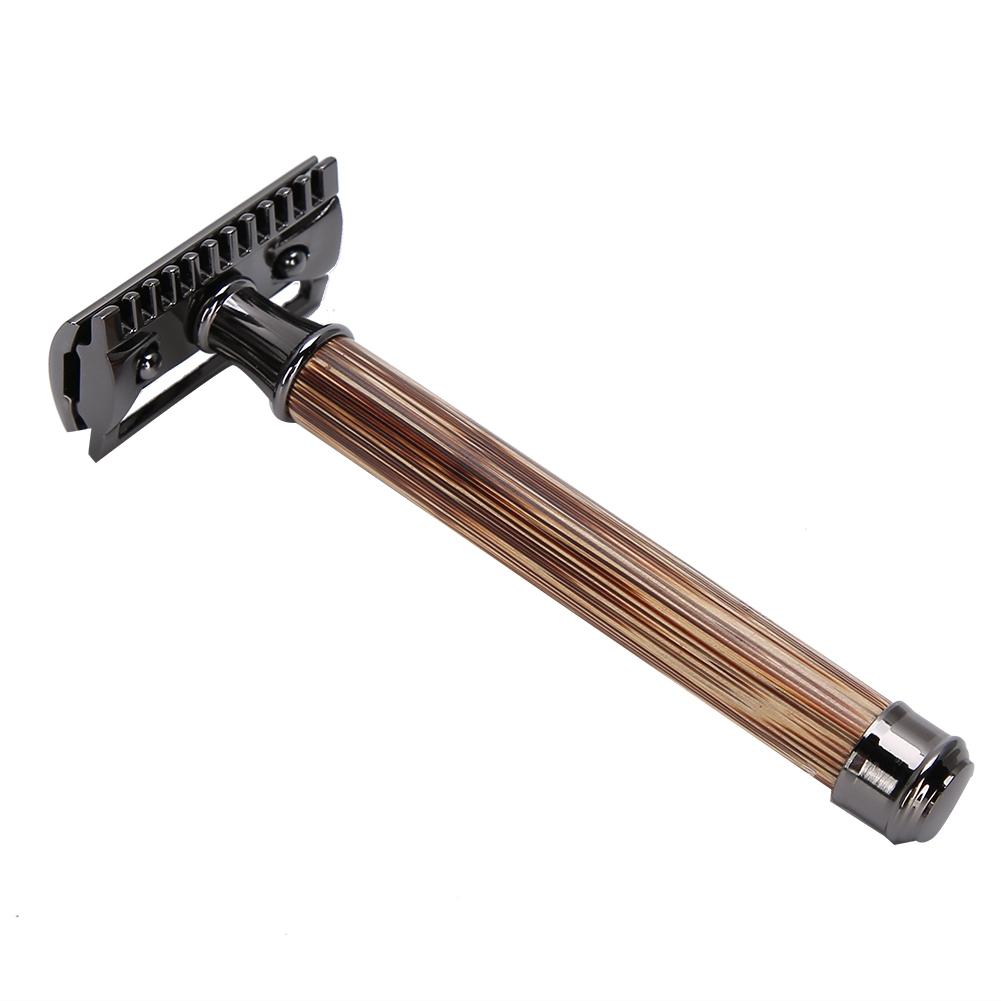 Bărbierit manual cu mâner din bambus Mașină de bărbierit portabil pentru barbă și corp pentru păr Trimmer Gun Color