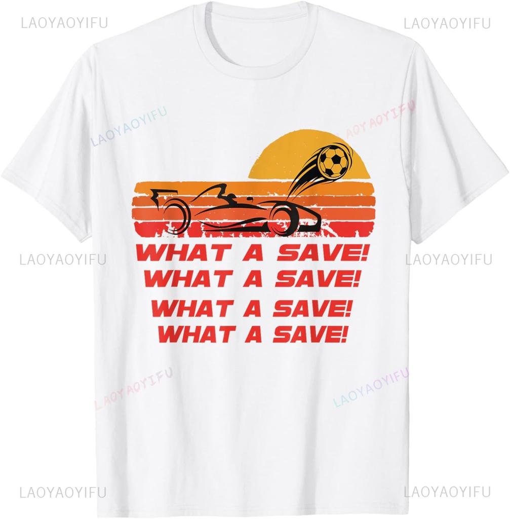 What A Save Vintage Retro Rocket Soccer Car League TShirt Custom Printed Shirts Funny T Shirts