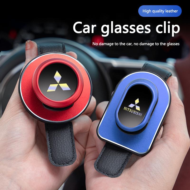 zjvc8 Aluminium Alloy Car Glasses Clip Auto Sunglasses Visor Glasses Holder For Mitsubishi Lancer 9 EX Outlander 3 ASX L200 Accessory