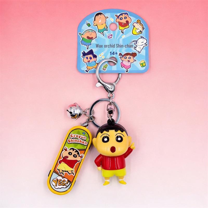 Crayon Shin-chan 3D Skateboard Keychain Pendant – Cute Gift for Friends