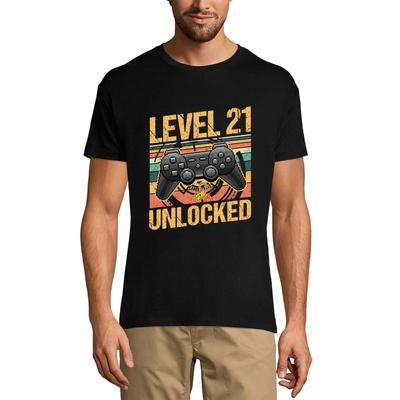Herren Gaming T-Shirt Level 21 Freigeschaltet - Gamer 21. Geburtstag T-Shirt
