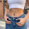 Copper Gem Navel Piercing Zircon Shiny Body Jewelry New Crystal Ball Belly Button Rings  Men
