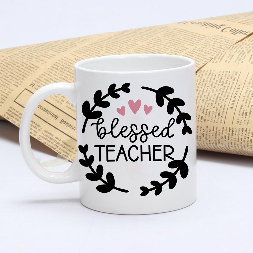 3d Print 11oz Sublimation Ceramic Tea Cup Coffee Mug Different Design Images Kitchen Drinkware Leaf Pattern Teachers' Day Gifts