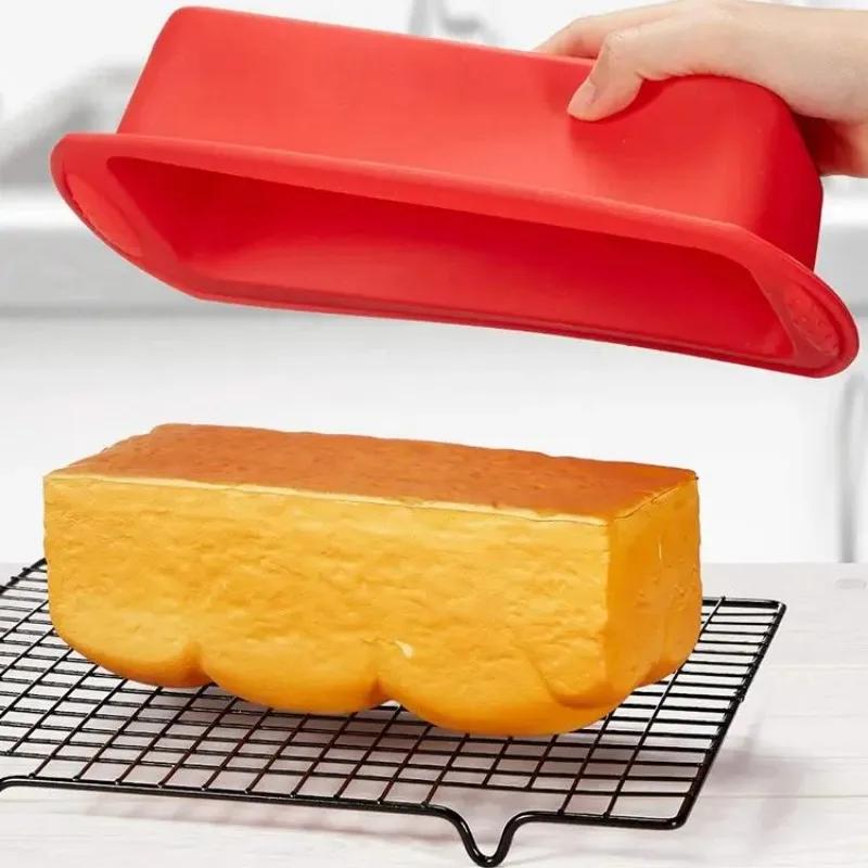 Rectangular Silicone Bread Pan, Round Shape Silicone Cake Mold, Muffin Cupcake Baking Pans, Chocolate Candy Bar