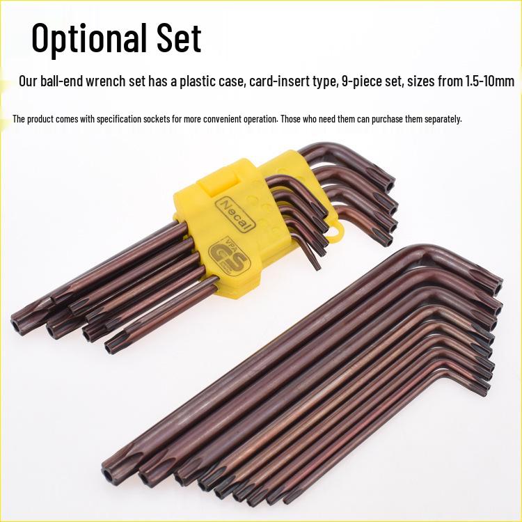 Nigao L-Shaped Extended Ball Head Hex Key Wrench and Screwdriver Set