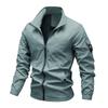 Spring and Summer New Men's Slim-fitting Fashion Simple Lapel Solid Color Breathable Long-sleeved Trendy Jacket