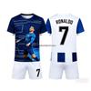 Fashion Ronaldo 7 AI New Fitness Football Training Competition Summer Children's Adult T-shirt Shorts Set Parent-child Outfit