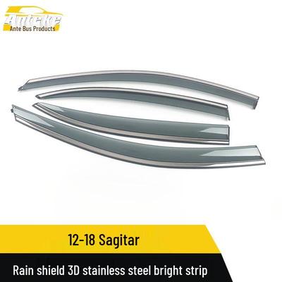 12-18 Lavida Rain Deflectors: 3D Stainless Steel Sun Visor Decorative Stickers
