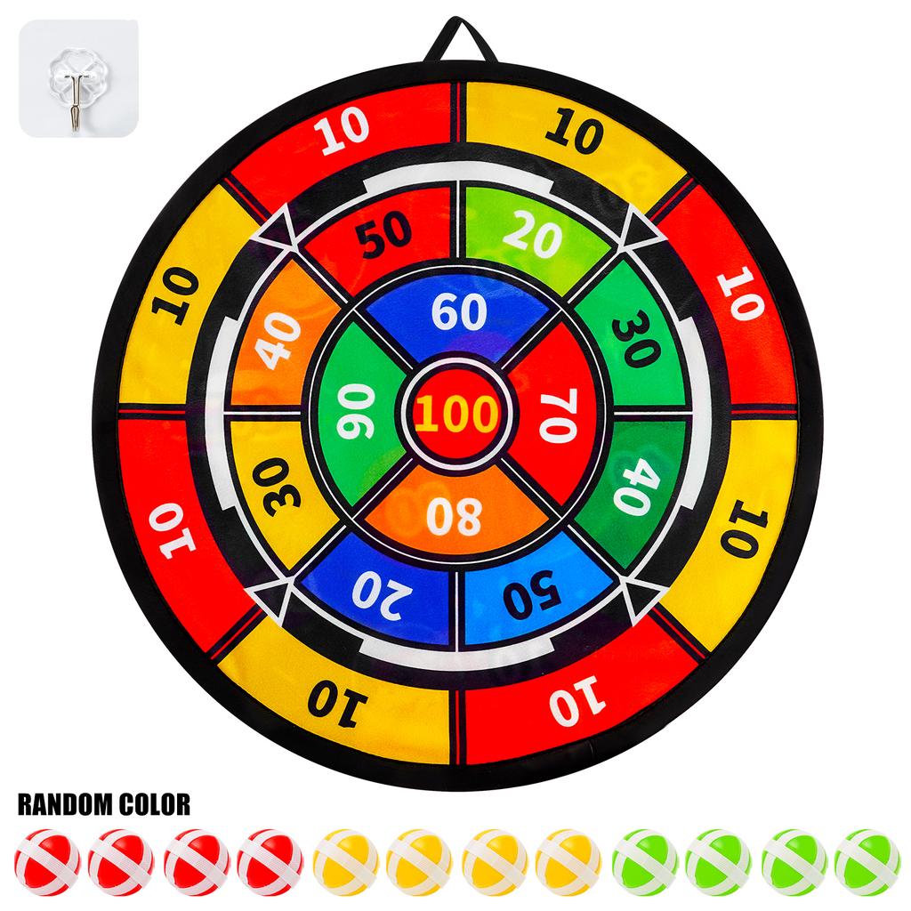 Children's double-sided dartboard featuring sticky balls and darts indoor/outdoor sports fun play party games playthings