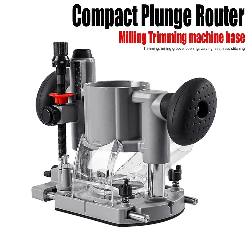 Compact Plunge Router Base Trimming Grooves Opening Carving Rack Aluminum Electric Router Bracket Milling Trimming Machine Base