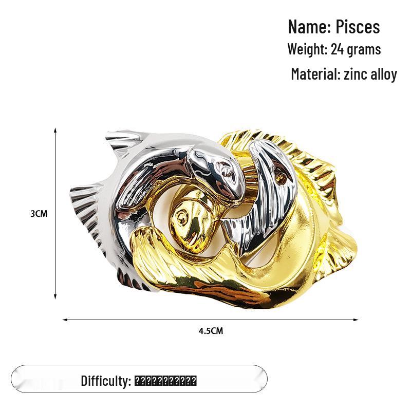 Zinc Alloy Kongming Puzzle Lock: Disentanglement Ring Educational Toy