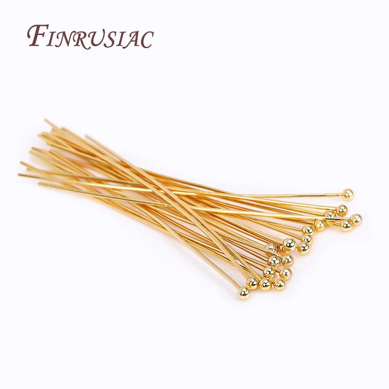 50 Pcs/lot 18K Gold Plated Silver Plated Brass Ball Head Pins For Jewelry Making,Multi Size Ball Head Pin For DIY Earrings