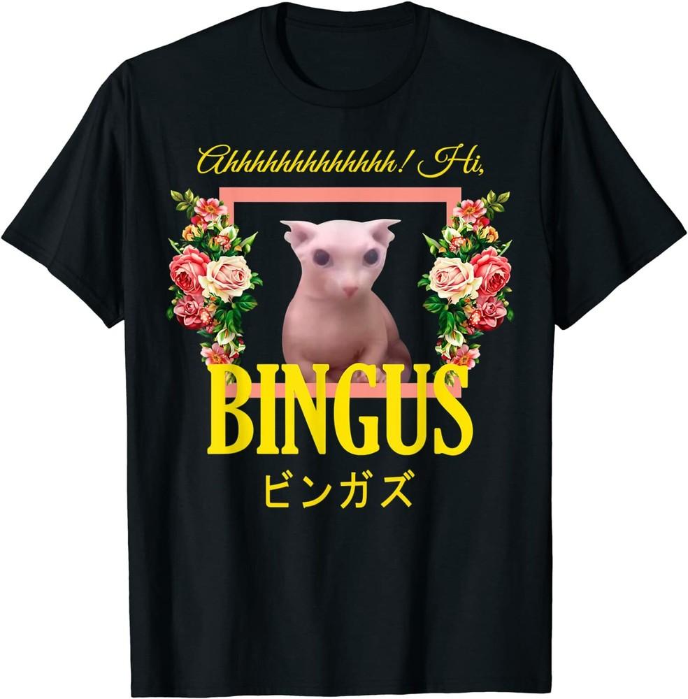 Funny Hi Bingus Florals Pink Aesthetic T-Shirt XXXXL