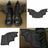 PU Leather Bat Wing Shoe Charm Halloween Footwear Decoration Accessories For Sneakers Boot Skateboard And Running Shoe