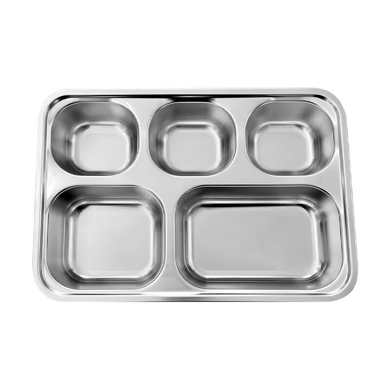 304 Stainless Steel Deep 5-Compartment Lunch Tray