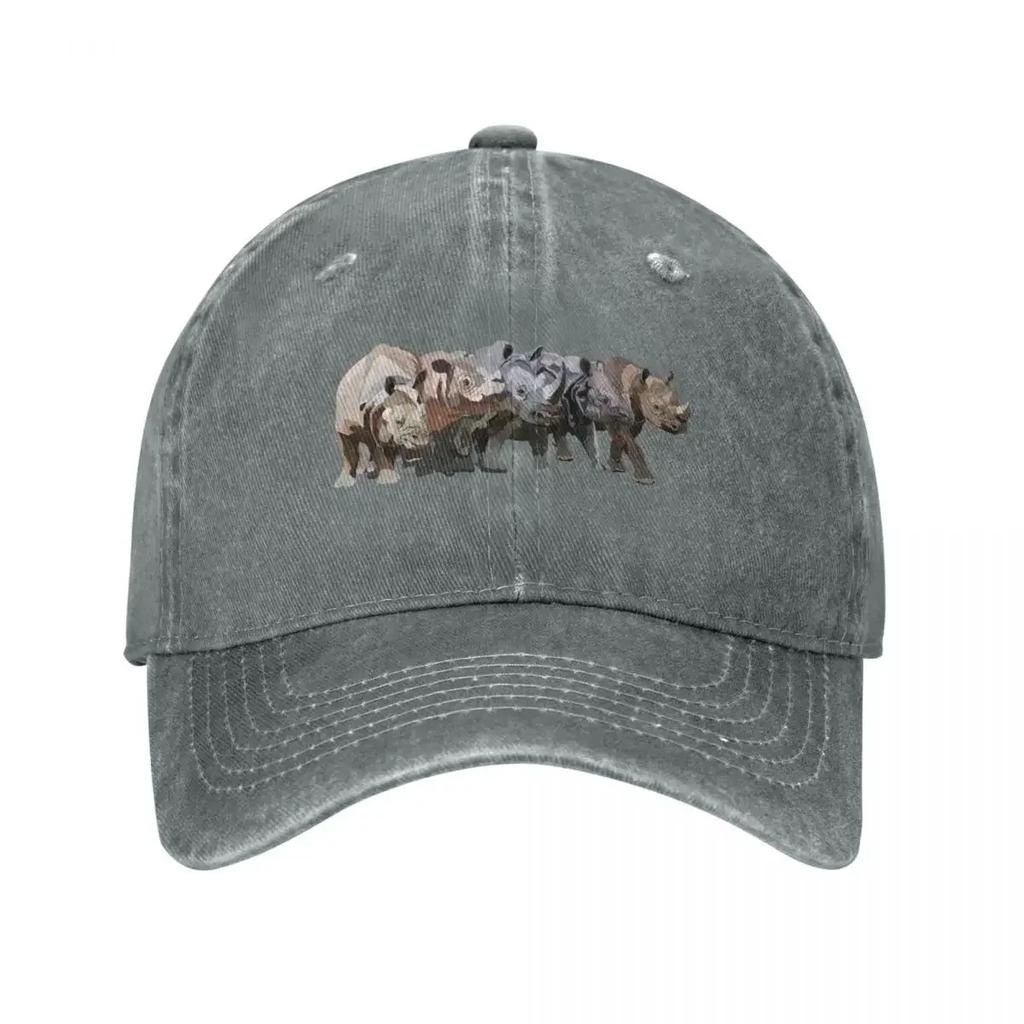 Rhino Species Baseball Cap Sun Hat For Beach Custom Cap Men Hats Womens