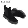 Chelsea Boots Suede Leather Ankle Boots Women Autumn Slip-On Platform Boots Fashion Booties Femme