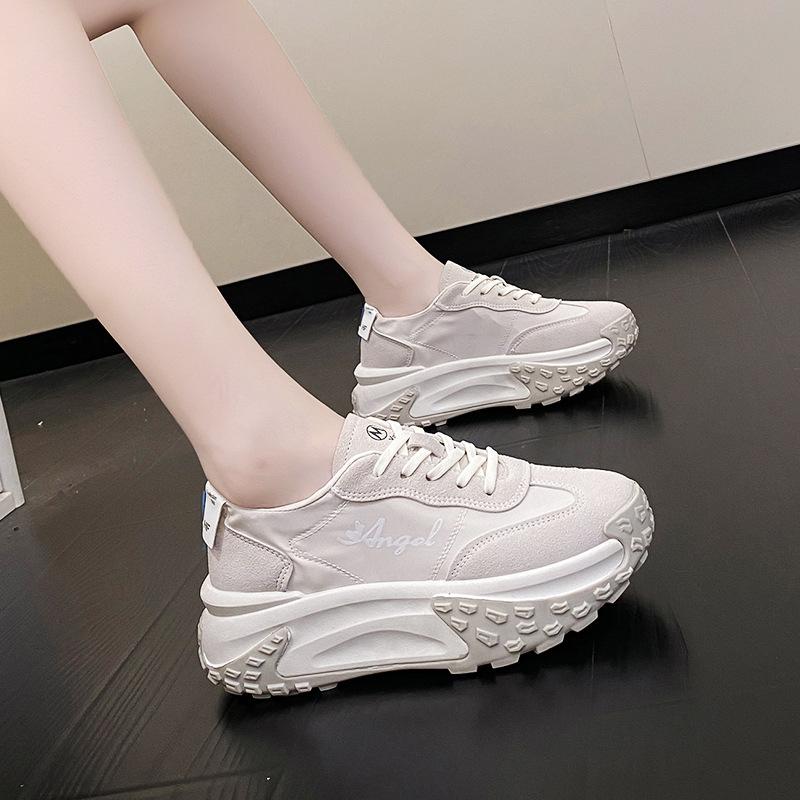 Kleine Männer dicksohlige erhöhende Mode Papa Schuhe Damen 2025 Sommer vielseitige Muffin weichsohlige Stoff atmungsaktive Freizeitschuhe