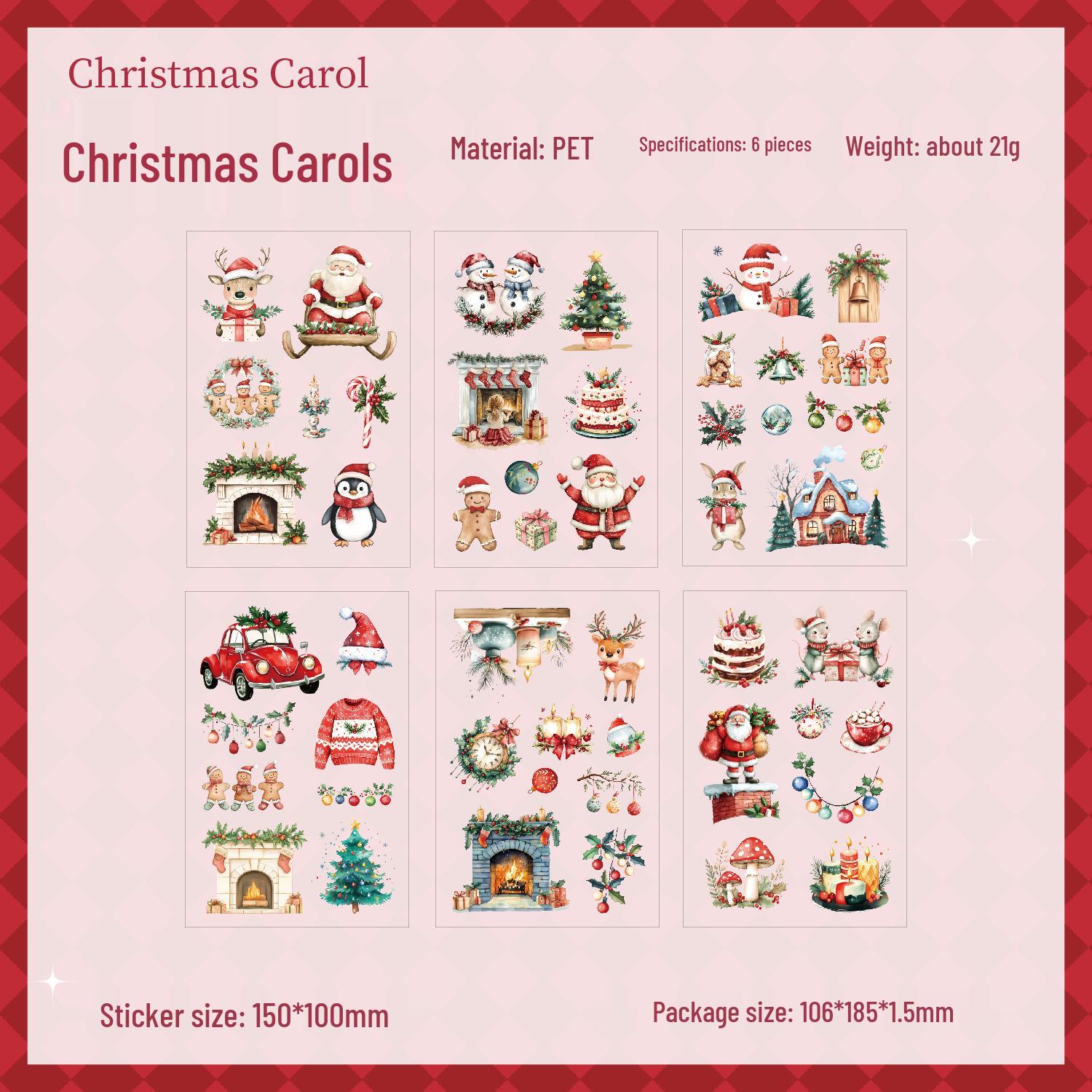 Yue Zhen Snow Night Ode Waterproof Christmas Journal Stickers