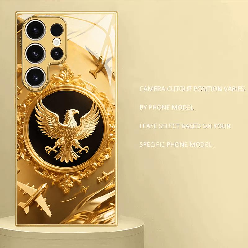 Pozlacený nový obal na telefon pro Samsung Galaxy S26 Ultra S25 Plus S24 S23 S22 fe tvrzené sklo Umělecké texturované vzory