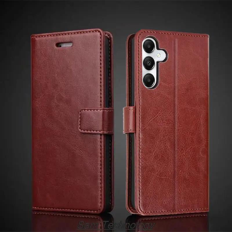 Luxury Classic Flip Book Wallet Leather Phone Case Cover Money + Card Slot for Samsung Galaxy A05 A05S A15 A25 A35 A55 5G 4G S23 S22 S24 S24+ Ultra