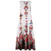 A Retro Printed Loose V-neck Sleeveless Pocket Summer Floor-length Dress