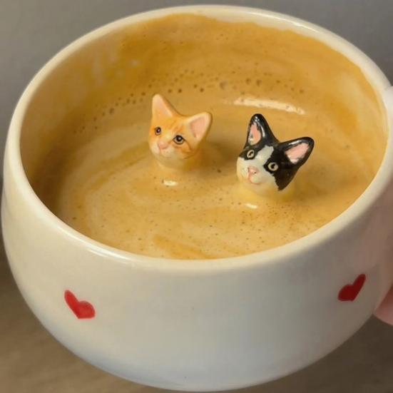 350ml Ceramic Cup with Hidden 3D Animal Handmade Figurine Mug Cartoon Rabbit Dog Cat Coffee Cup Beverage Holder
