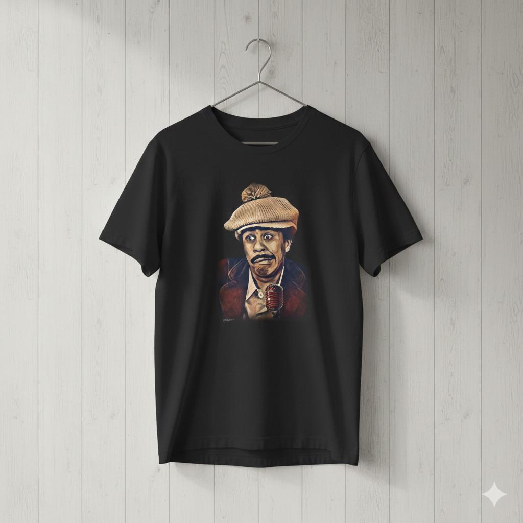 Richard Pryor Stand Up Comedy Portrait Black T-Shirt Graphic Tee - T568 S