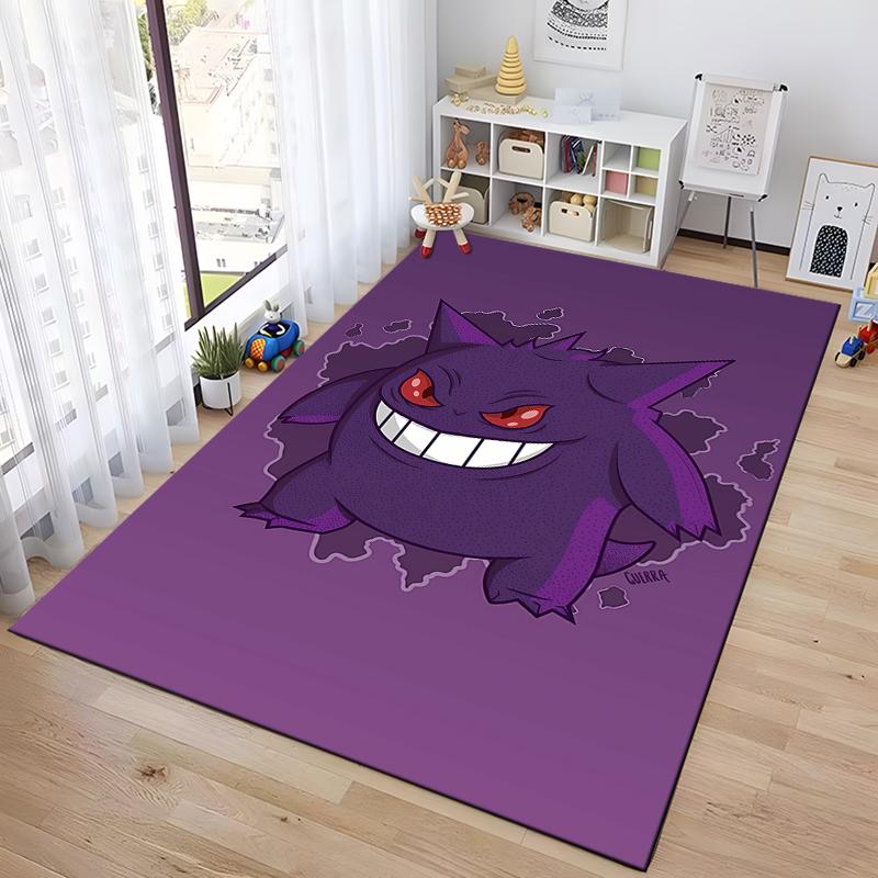 1PC Japanese Anime Pokemen Gengar Area Rug,Carpet for Home Living Room Bedroom Sofa Doormat Kitchen Decor,Non-slip Floor Mat