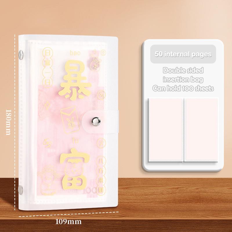 

Get Rich Overnight 100 Envelopes Money Saving Challenge Save Money Pvc Money Collection Book Large Capacity Waterproof білий