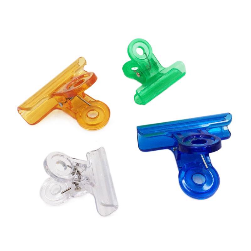 Colorful Transparent Small Round Ticket Clips - Cute Long Tail Clips for Files and Books, Large Barrel Design