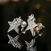 Cute Female White Zircon Stone Star Stud Earrings Trendy Fashion Silver Gold Color Wedding Jewelry For Women