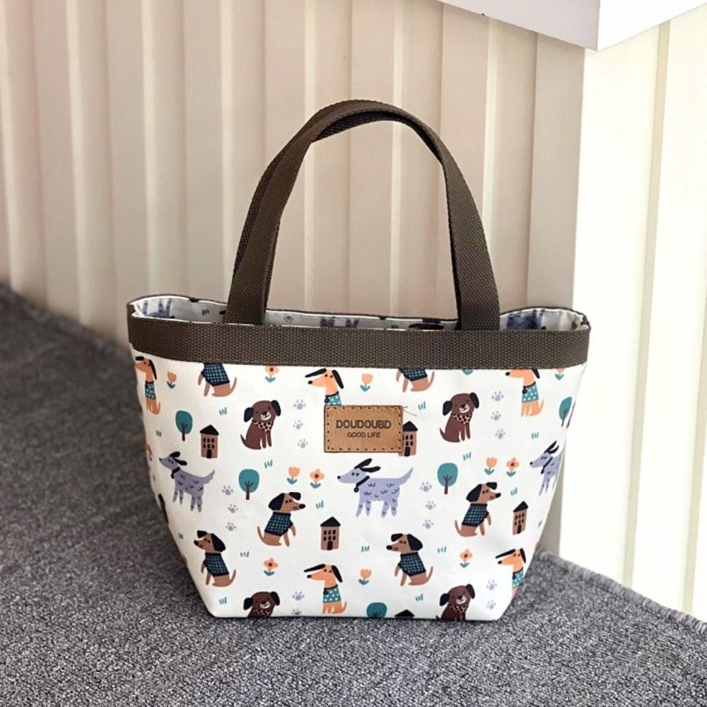 Fashion Oxford Cloth Lunch Bag Waterproof Zipper Picnic Tote Bag Large Capacity Portable Toiletry Bag