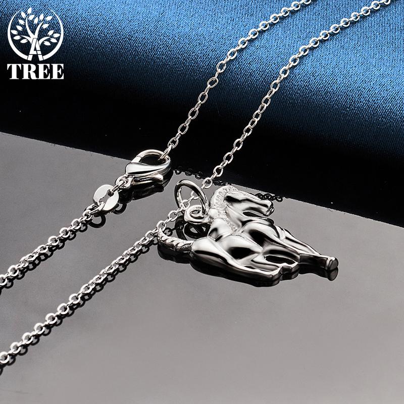 925 Sterling Silver Horse Pendant Necklace Jewelry