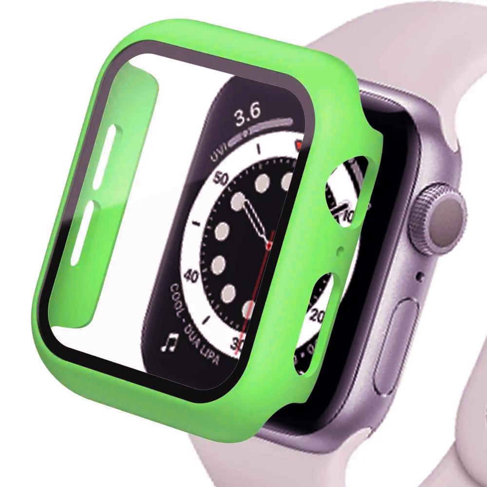 Glass+Matte Watch Cover for Apple Watch Case 45 41 44 40mm 42mm 38mm Bumper+Screen Protector for Iwatch SE 9 8 7 6 5 4 3 2 cover