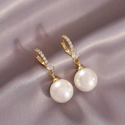 Elegant Lady's Pearl Pendant Earrings Korean Fashion Jewelry Party Student Girl's Simple Accessories Sweet Earrings For Woman