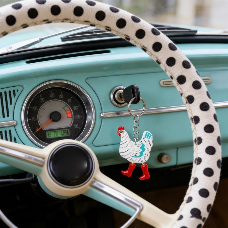 Rooster Chicken Keyring Pendant Women Girls Stylish Handbag Accessories for Everyday Use Holiday Present
