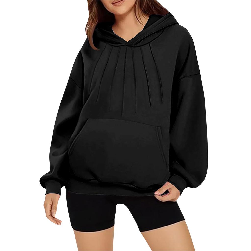 Women's Fashionable And Comfortable Long-Sleeved Solid Color Hoodie
