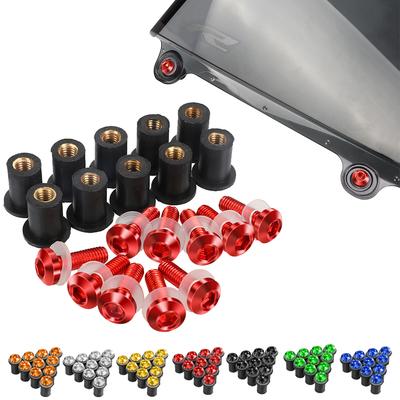 5mm 10 ADET Ön Cam Saptırıcı Cıvataları Honda CBR125R CBR150R CBR250R CBR300R CBR250RR CBR400R CBR500R CBR600F CBR650F CBR650R İçin