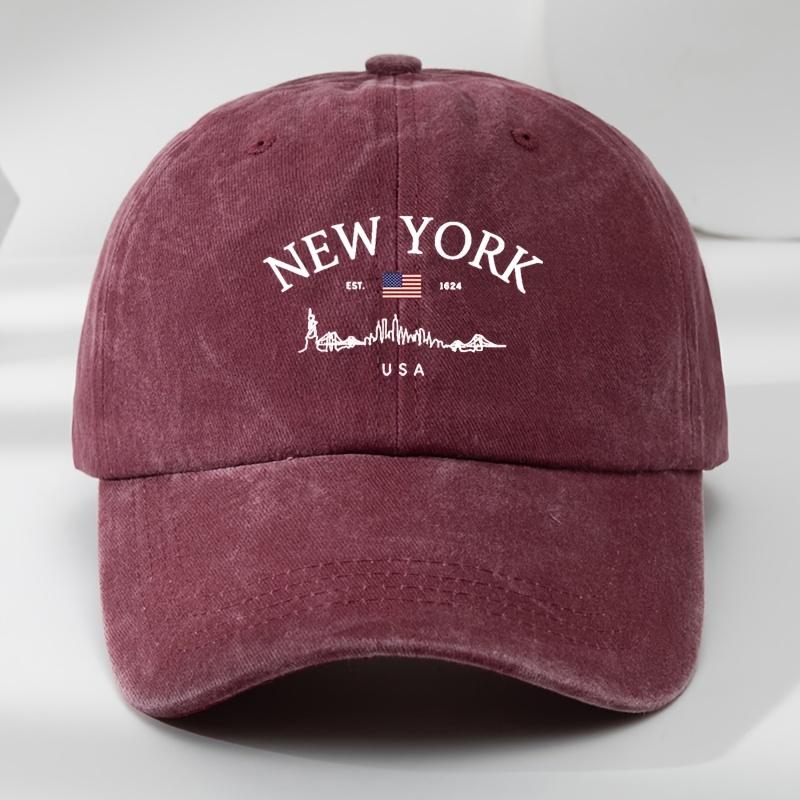 NEW YORK Letter Flag Fun Print Baseball Cap Outdoor Mens Casual Adjustable Sports Visor Hat