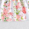 Girls' Butterfly Print Color Block Sleeveless Ruffle Dress with Belt