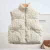Design sense small floral vest women's short autumn and winter new sleeveless vest women's vest jacket