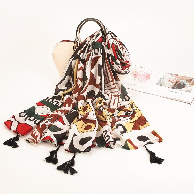 Twill Cotton Printing Cotton And Linen Ethnic Style Scarf Air Conditioner Warm Women'S Variety Sun Protection Shawl Silk Scarf