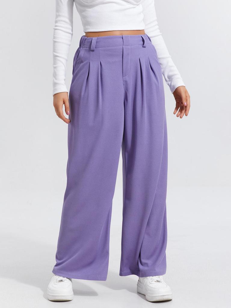 2025 Europese en Amerikaanse Dames Hoge Taille Wijde Pijp Elegante Casual Broek