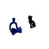 Abstract Thinker Cat Figurine Sculpture Versatile Decorative Ornament for Office Bar Wedding