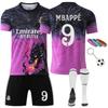 Sezonul 2025/2026 Real Madrid Mbappe Nr. 9 Tricou de Fotbal pentru Copii, Poliester Violet, cu 3 Brățări + Breloc