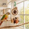 Parrot Beak Care Toy Chew Toy, Pine Cone Corn Cob Bird Rattan Ball Foraging Cage Accessories for Conure Parakeet Cockatiel Budgie Natural