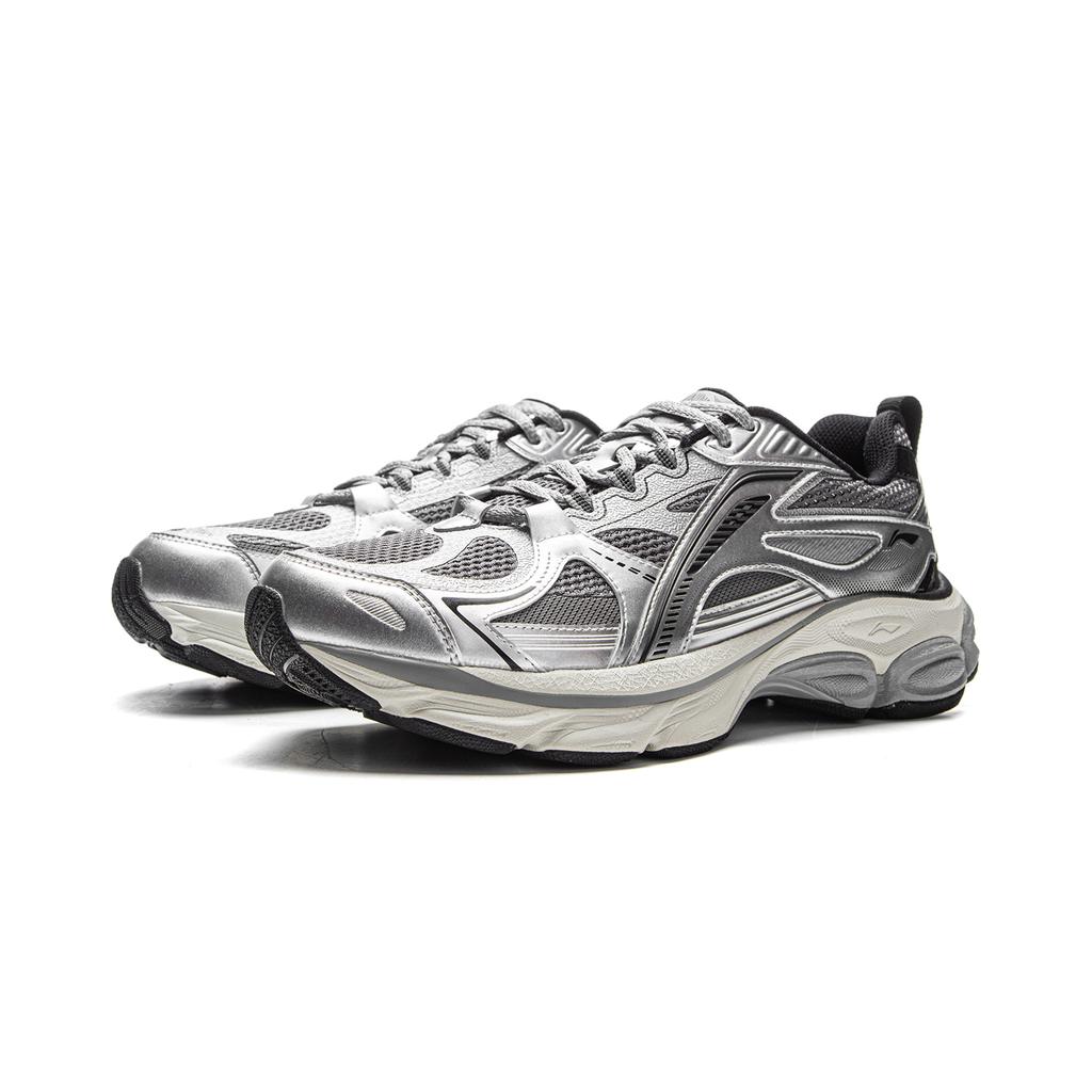 New LiNing Boom Support Cushioning, Slip Resistant, Abrasion Resistant, Rebound Low top Running Shoes Men's Silver Gray ARXV005-3