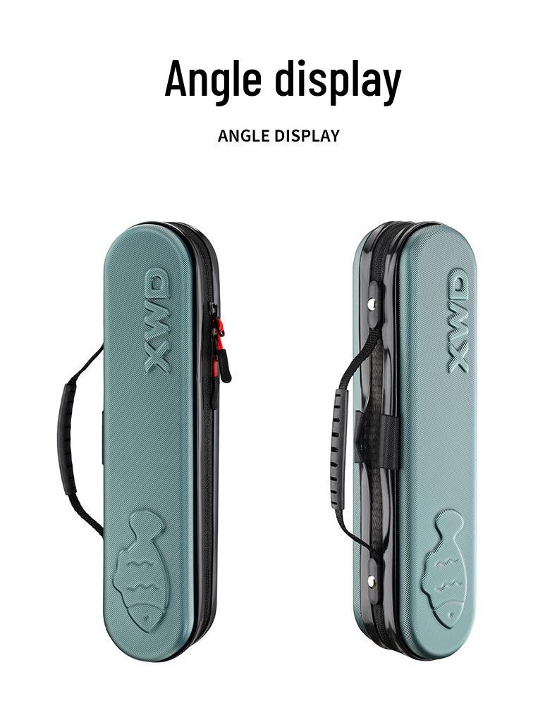 Compact Hard-Shell Fishing Rod Bag - Portable, Small 45cm for Simple Wild Fishing