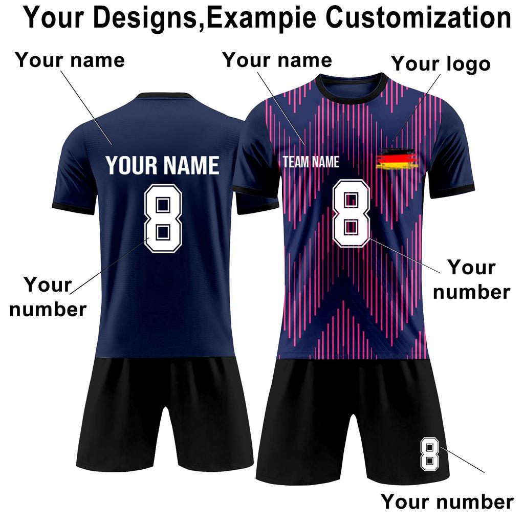 Personalised Shirts Kit Mens Girls With Name Number Custom Football Jerseys For Boys Training Suit